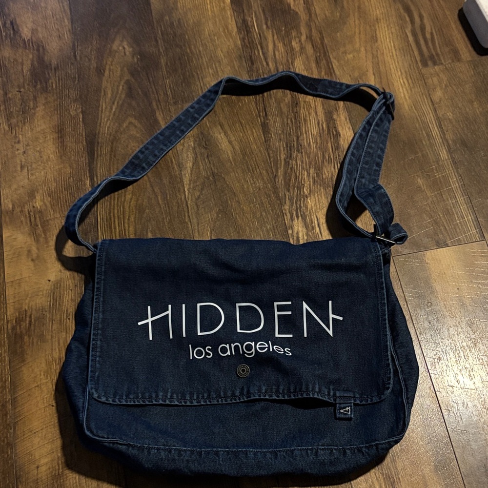 Hidden Jean denim messenger bag new